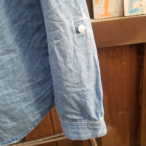 Jones New York Chambray Button Down Roll Sleeve M - Picture 4 of 6